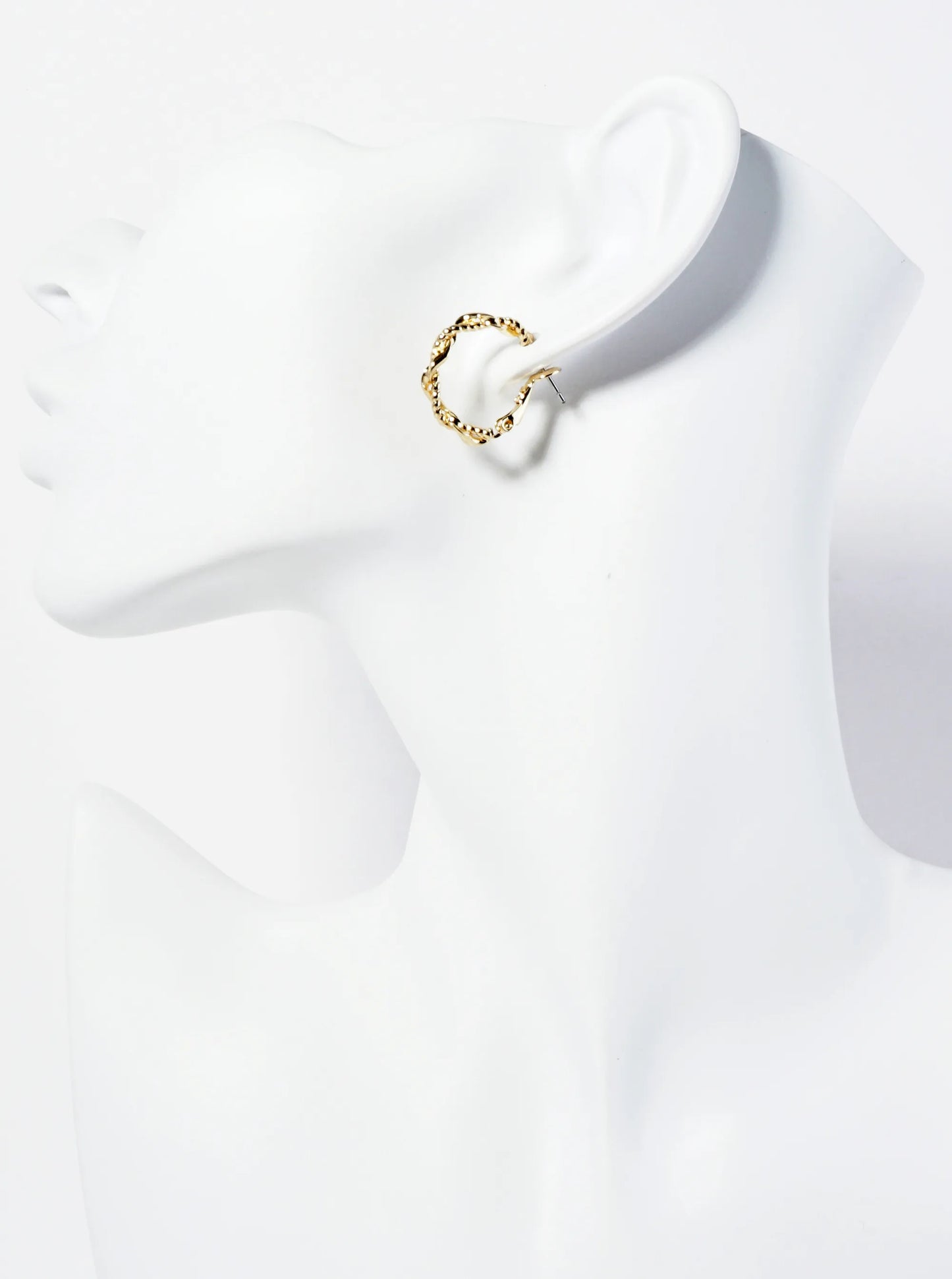 14K-Gold-Dipped 20mm Twist Latch-Back Hoop Earrings