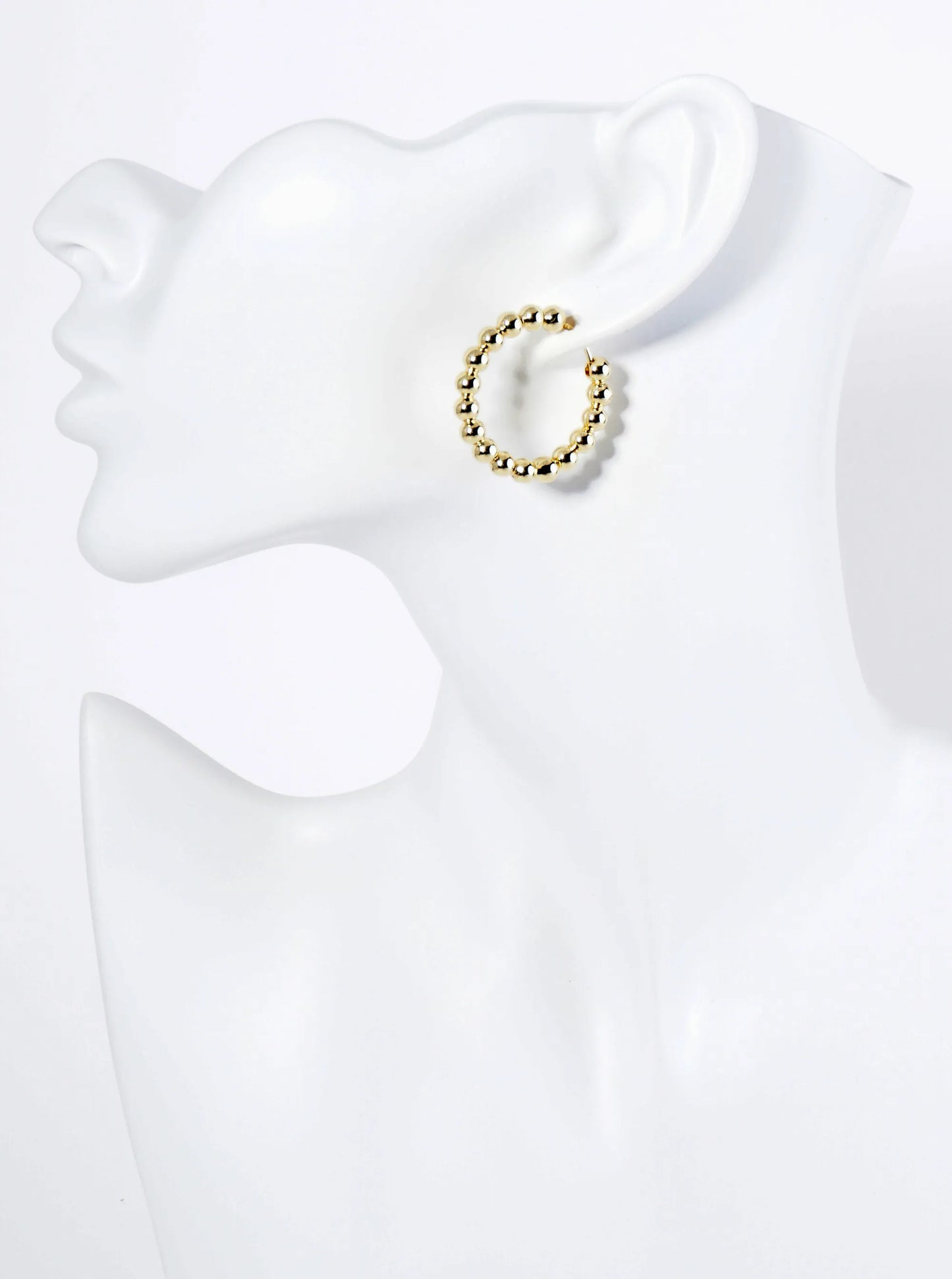 14K Gold Dipped 25mm Brass Ball Hoop Earrings