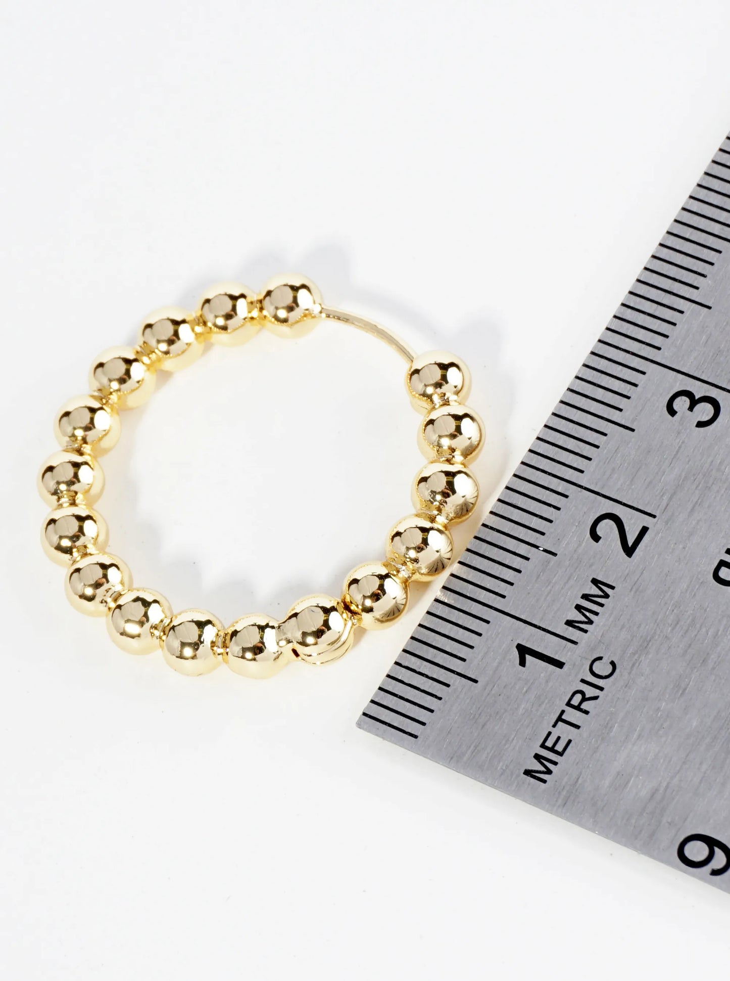 14K Gold Dipped 25mm Brass Ball Hoop Earrings
