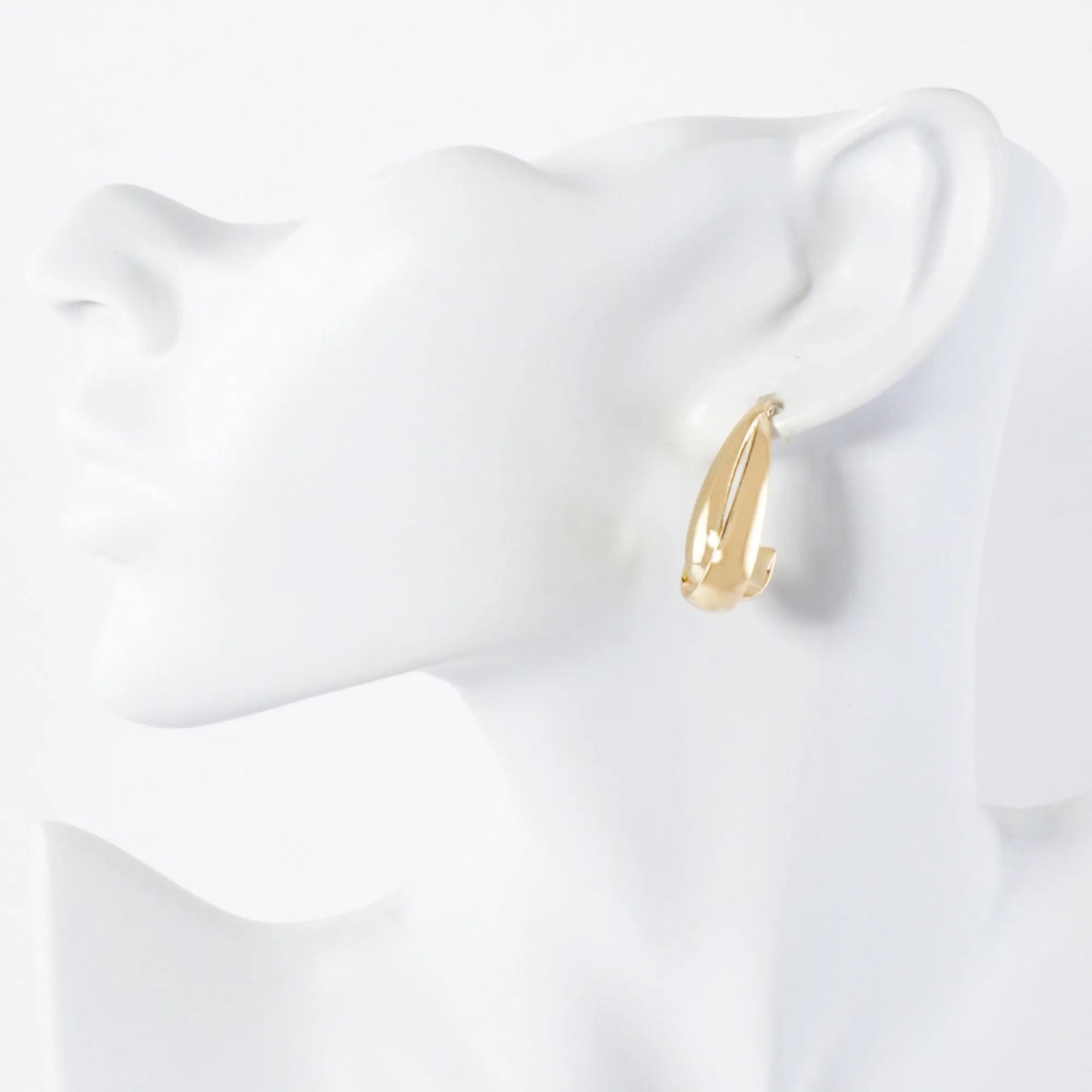 14K-Gold-Dipped 27mm Crossover Brass Push-Back Hoop Earrings
