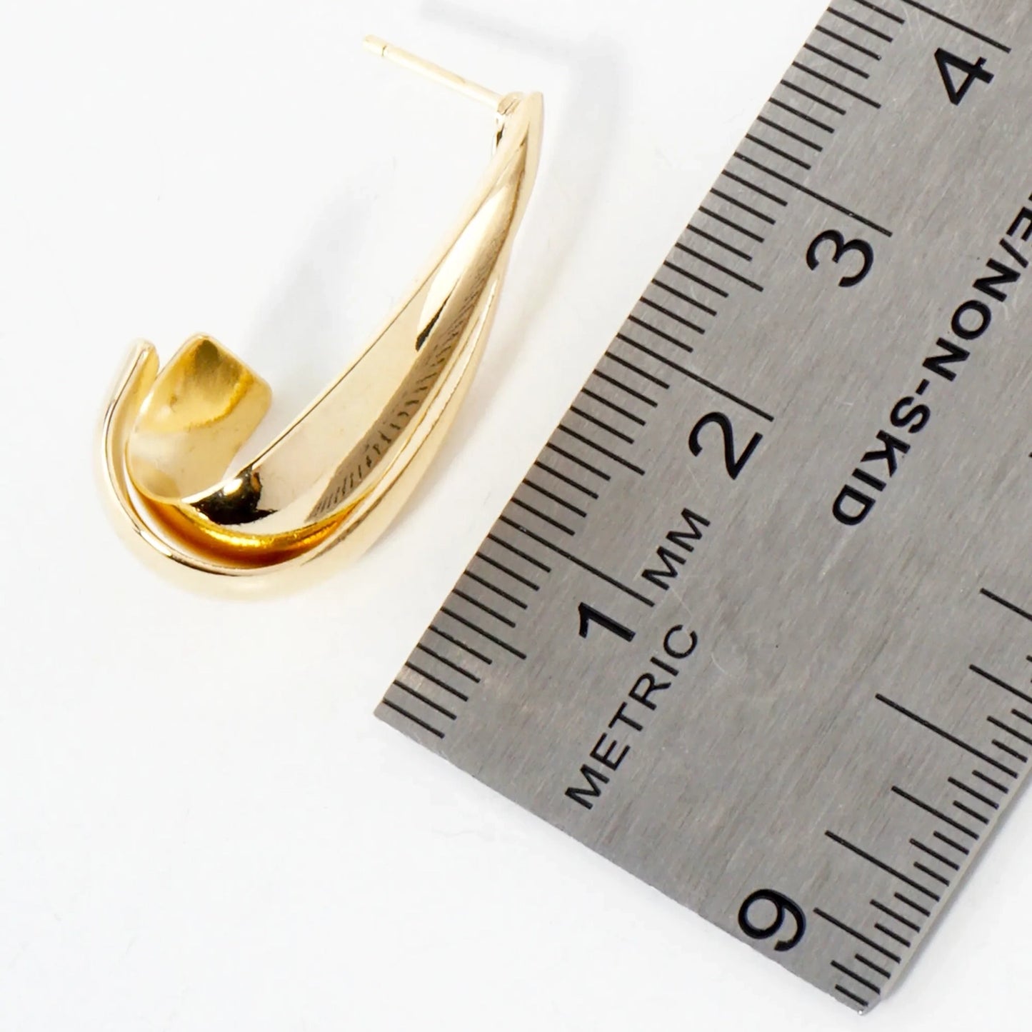 14K-Gold-Dipped 27mm Crossover Brass Push-Back Hoop Earrings