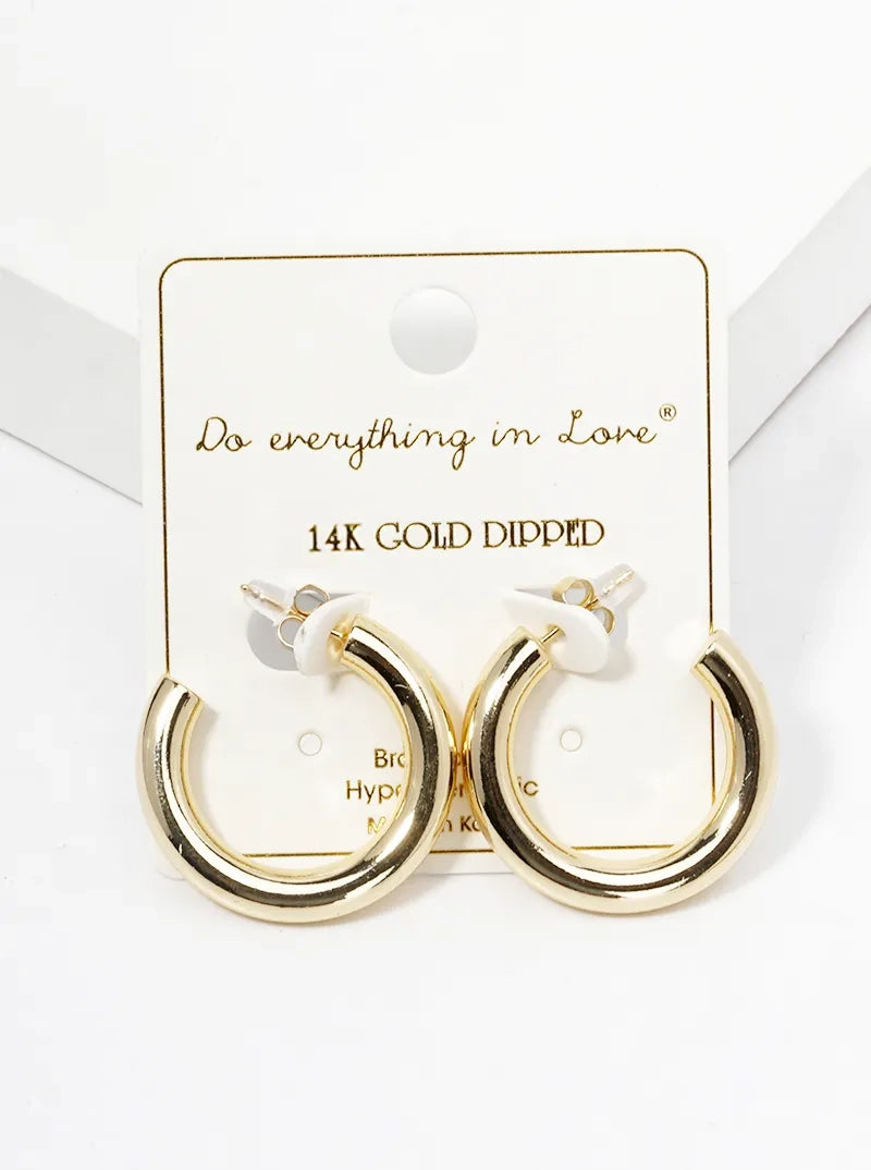 14K Gold Dipped 30mm Brass Bold Open Hoop Earrings