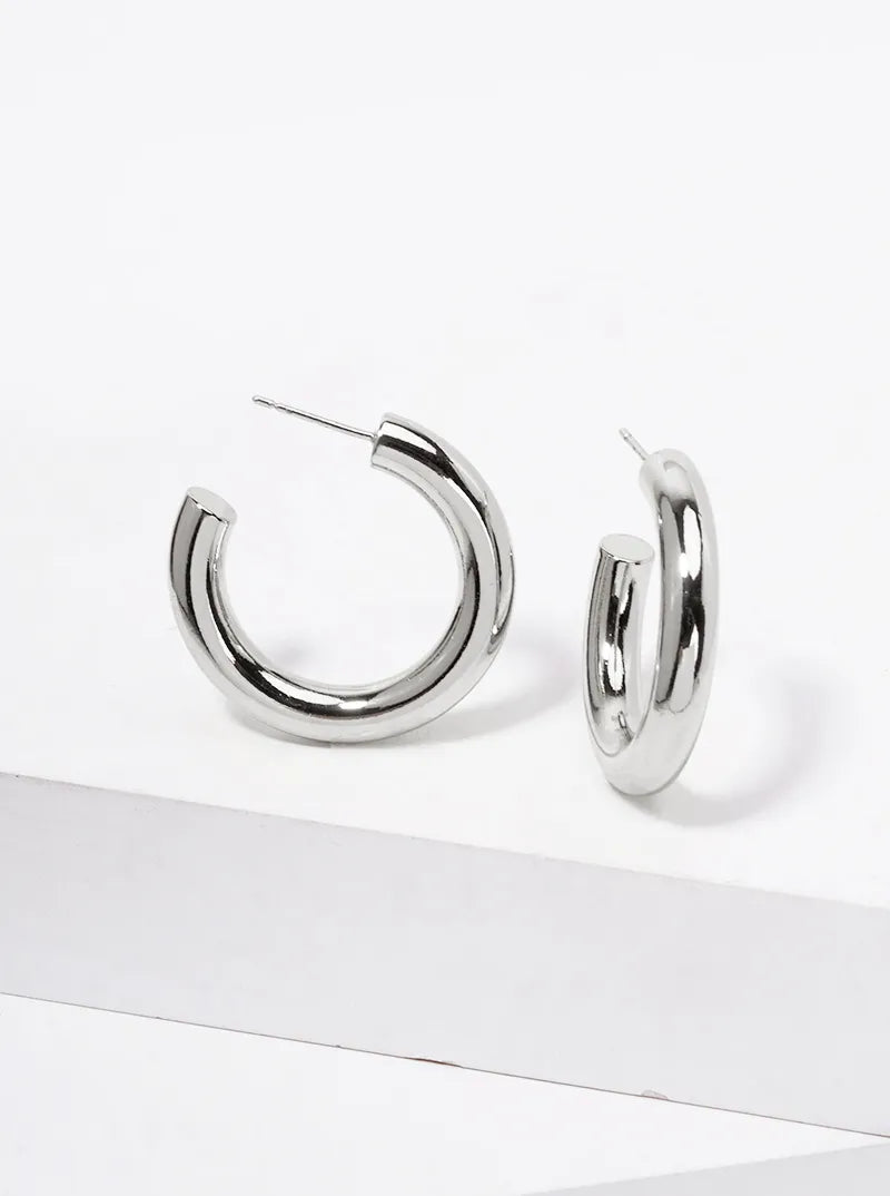 14K Gold Dipped 30mm Brass Bold Open Hoop Earrings