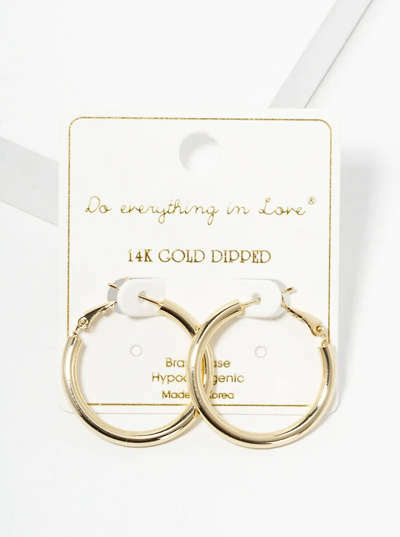 14K Gold Dipped 30mm Hinged Hoop Earrings