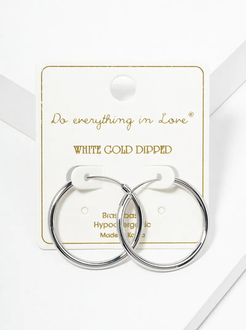 14K Gold Dipped 30mm Hinged Hoop Earrings