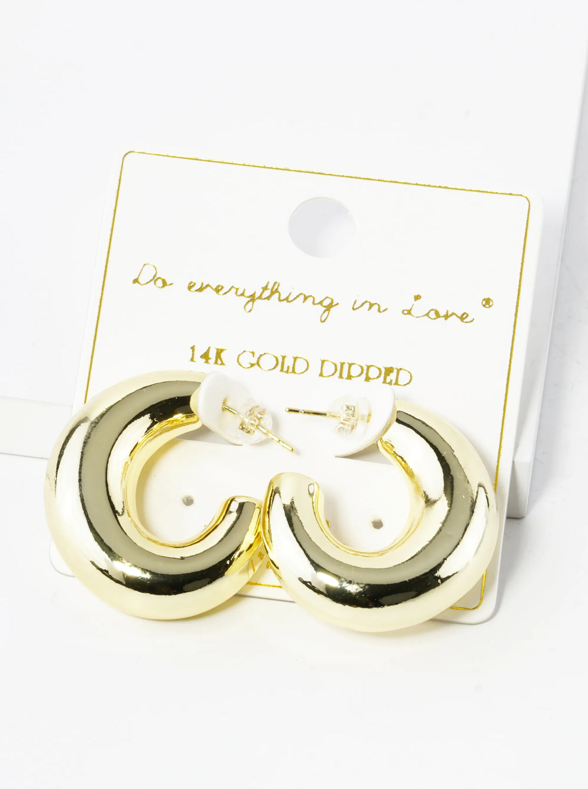 14K Gold Dipped 30mm Oval Shaped Hollow Hoop Earrings