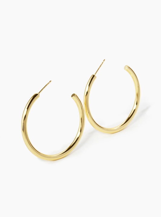 14K Gold Dipped 40mm Brass Open Hoop Earrings