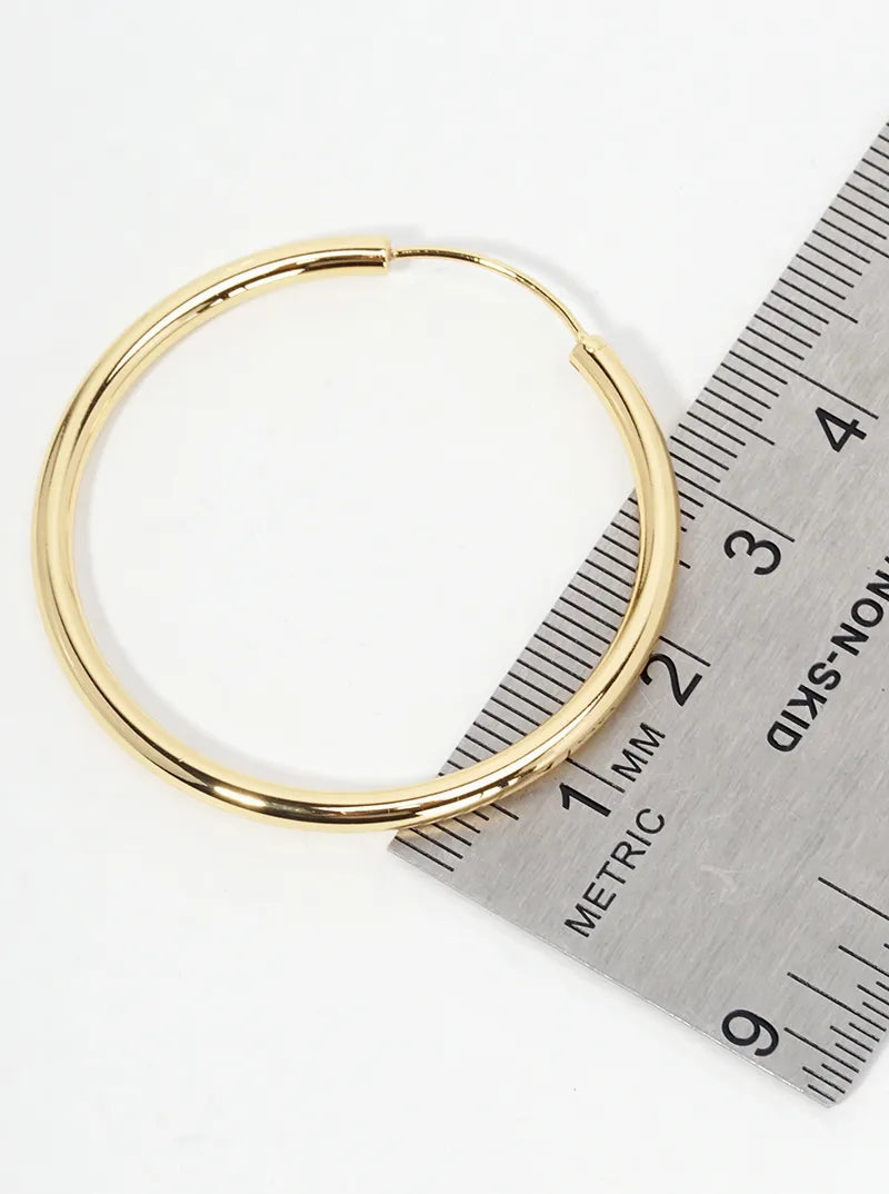14K-Gold-Dipped 40mm Endless Hoop Earrings