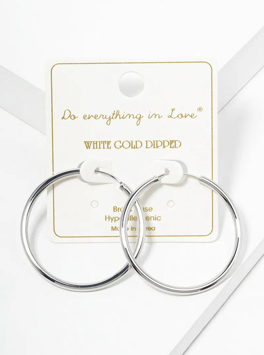 14K Gold Dipped 40mm Hinged Hoop Earrings