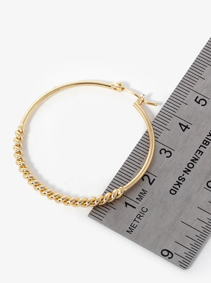 14K Gold Dipped 40mm Latch Back Hoop Earrings