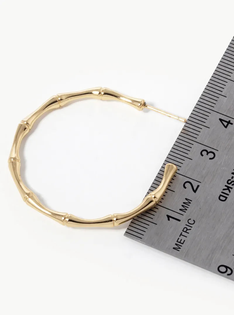 14K Gold Dipped 40mm Twig Open Hoop Earrings