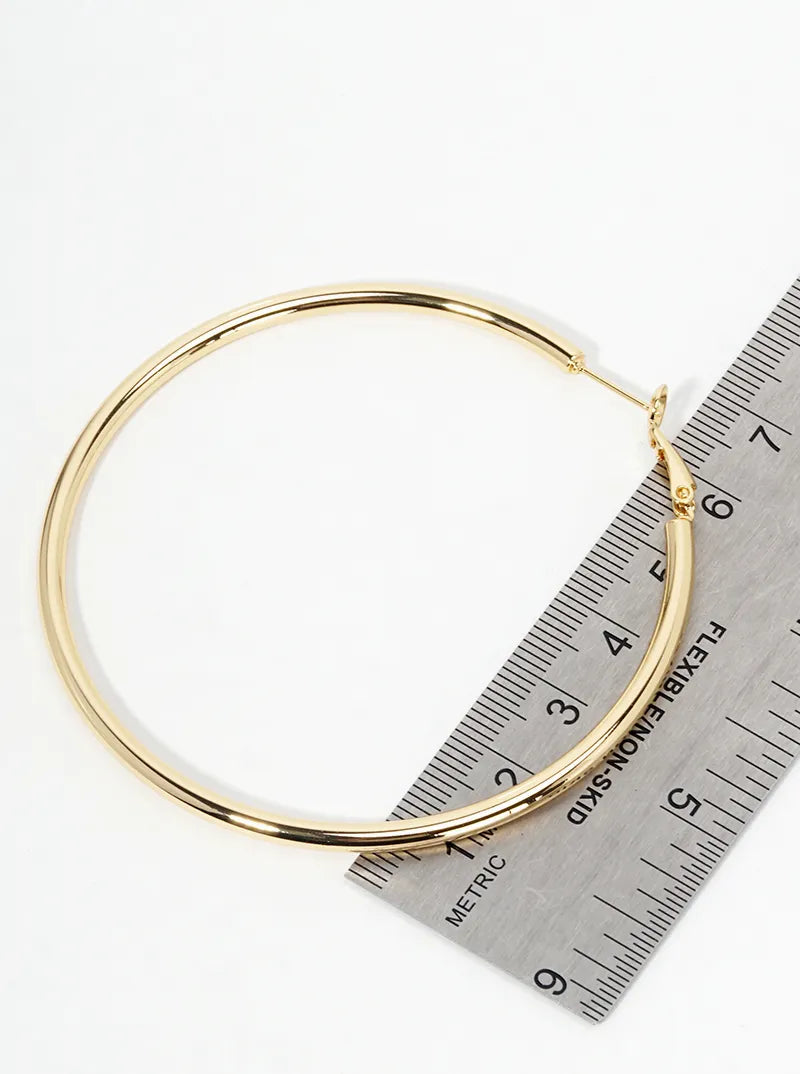 14K Gold Dipped 70mm Hinged Hoop Earrings