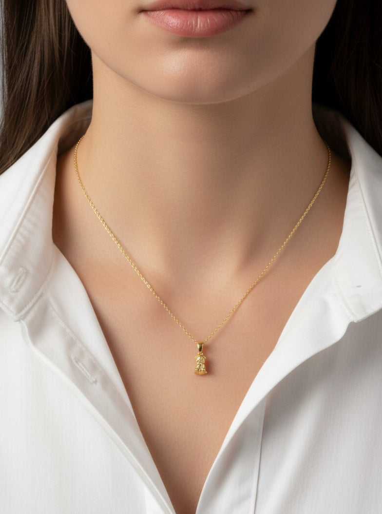 14K-Gold-Dipped Bulldog Pendant Necklace