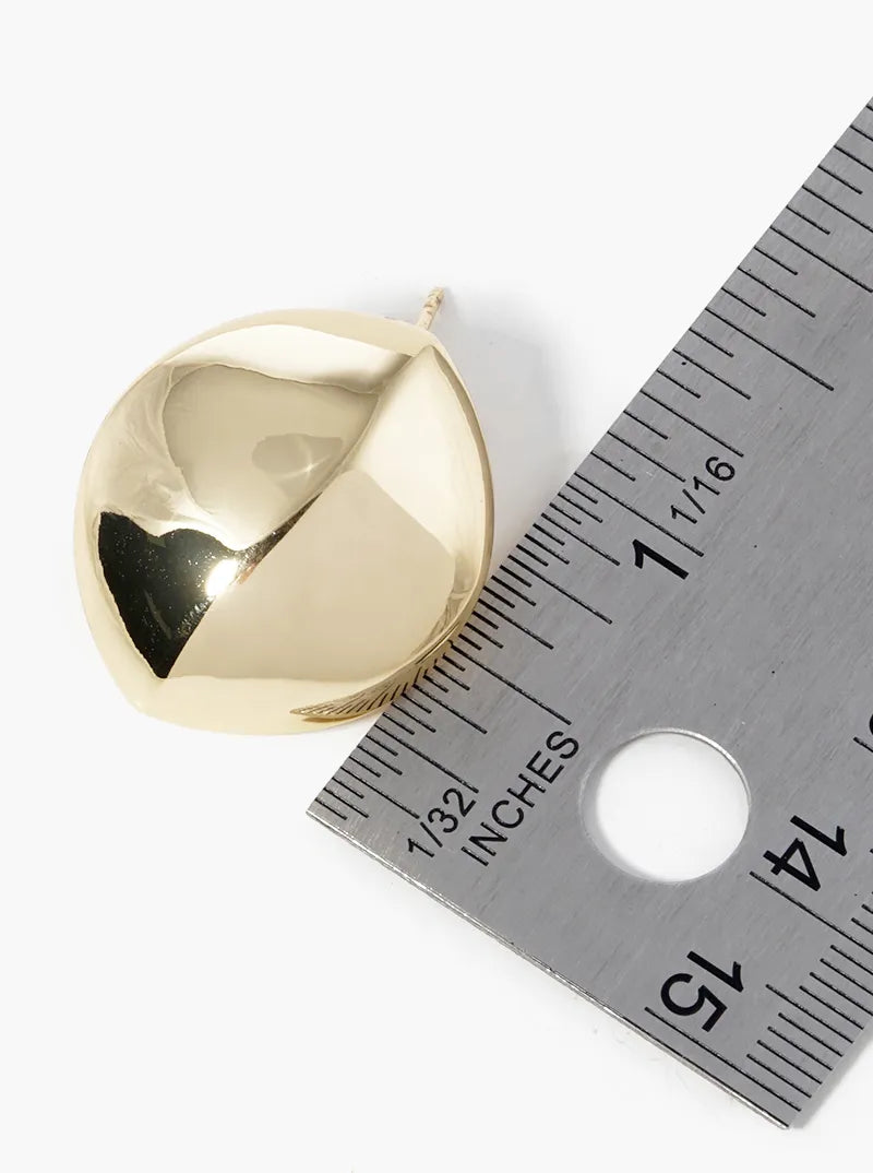 14K Gold Dipped Button Stud Earrings