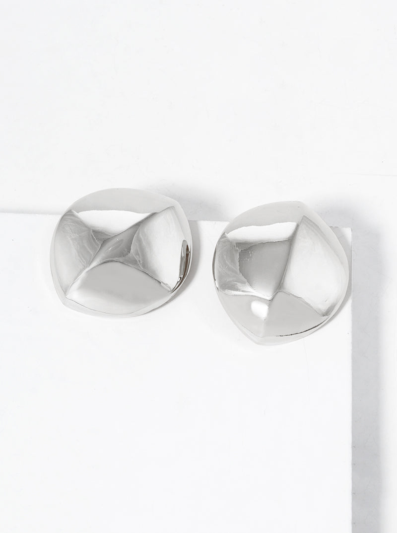 14K Gold Dipped Button Stud Earrings