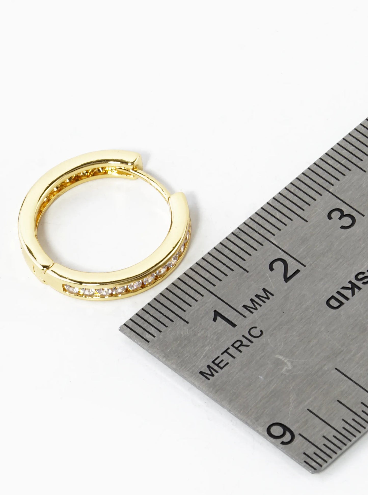 14K Gold Dipped CZ Pave 20mm Huggie Hoop Earrings