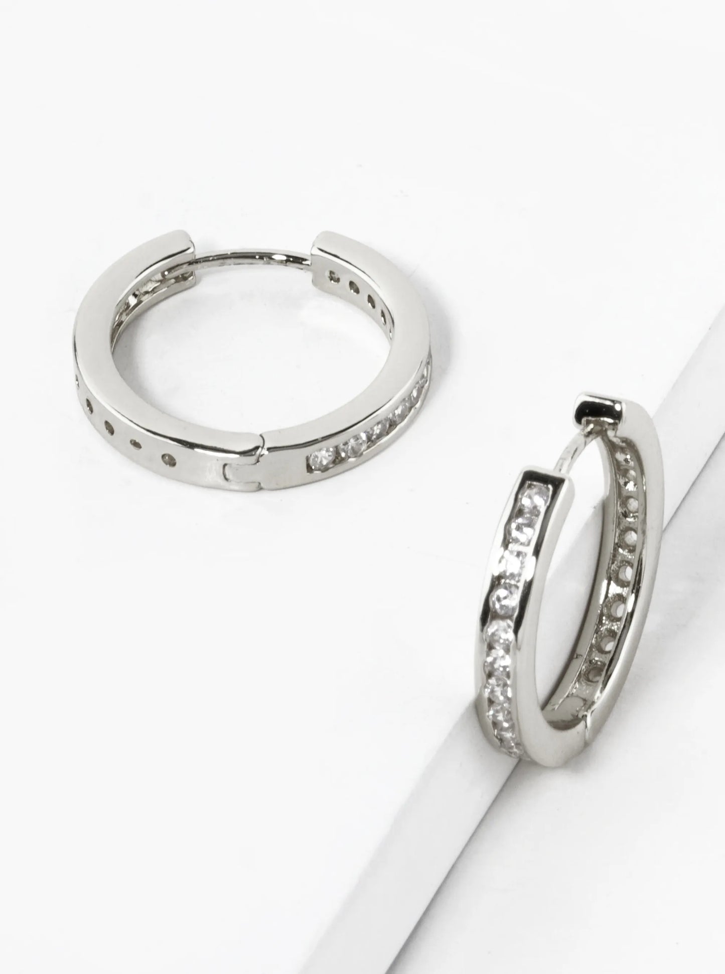 14K Gold Dipped CZ Pave 20mm Huggie Hoop Earrings