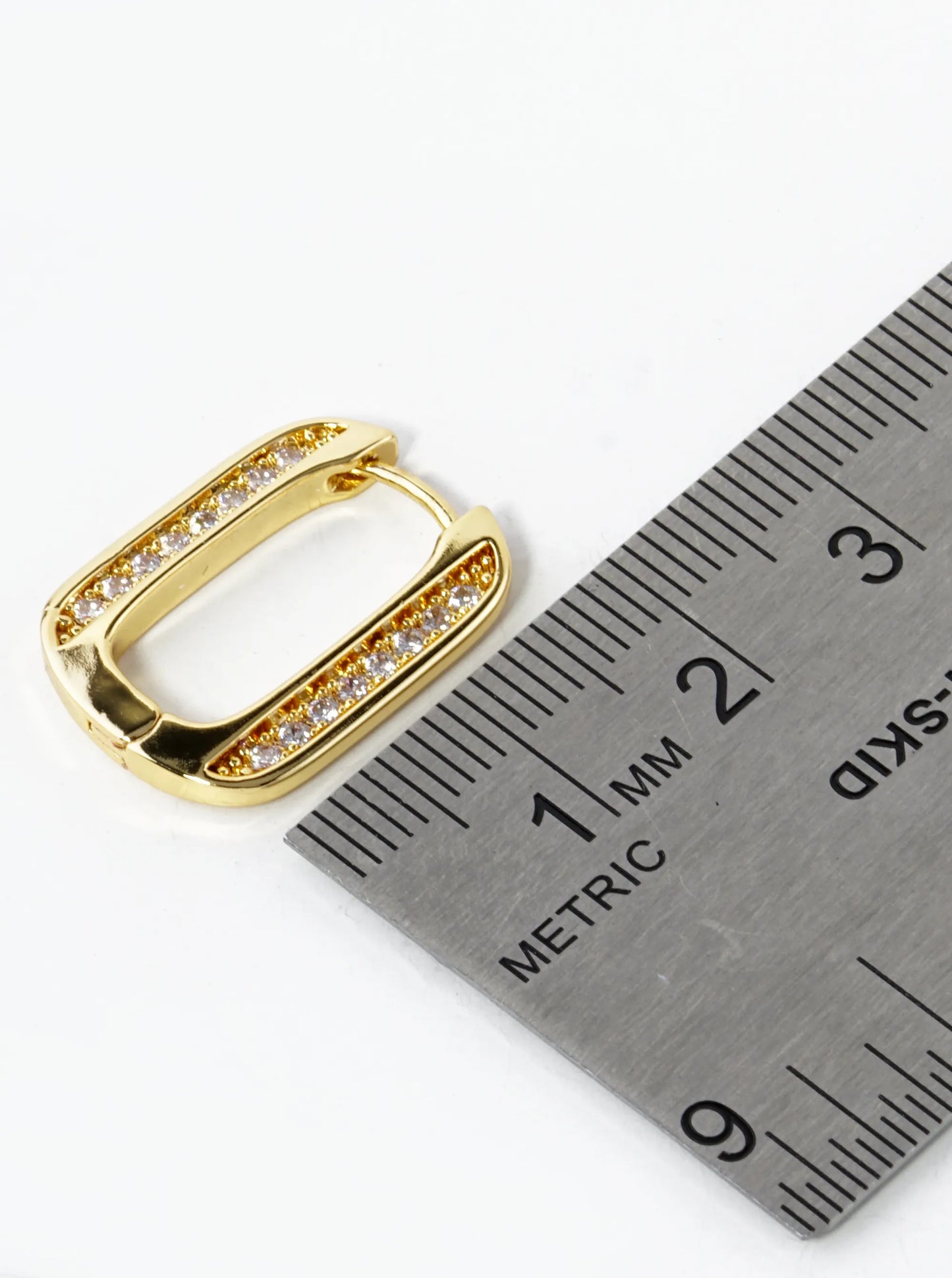 14K Gold Dipped CZ Pave 20mm Huggie Hoop Earrings