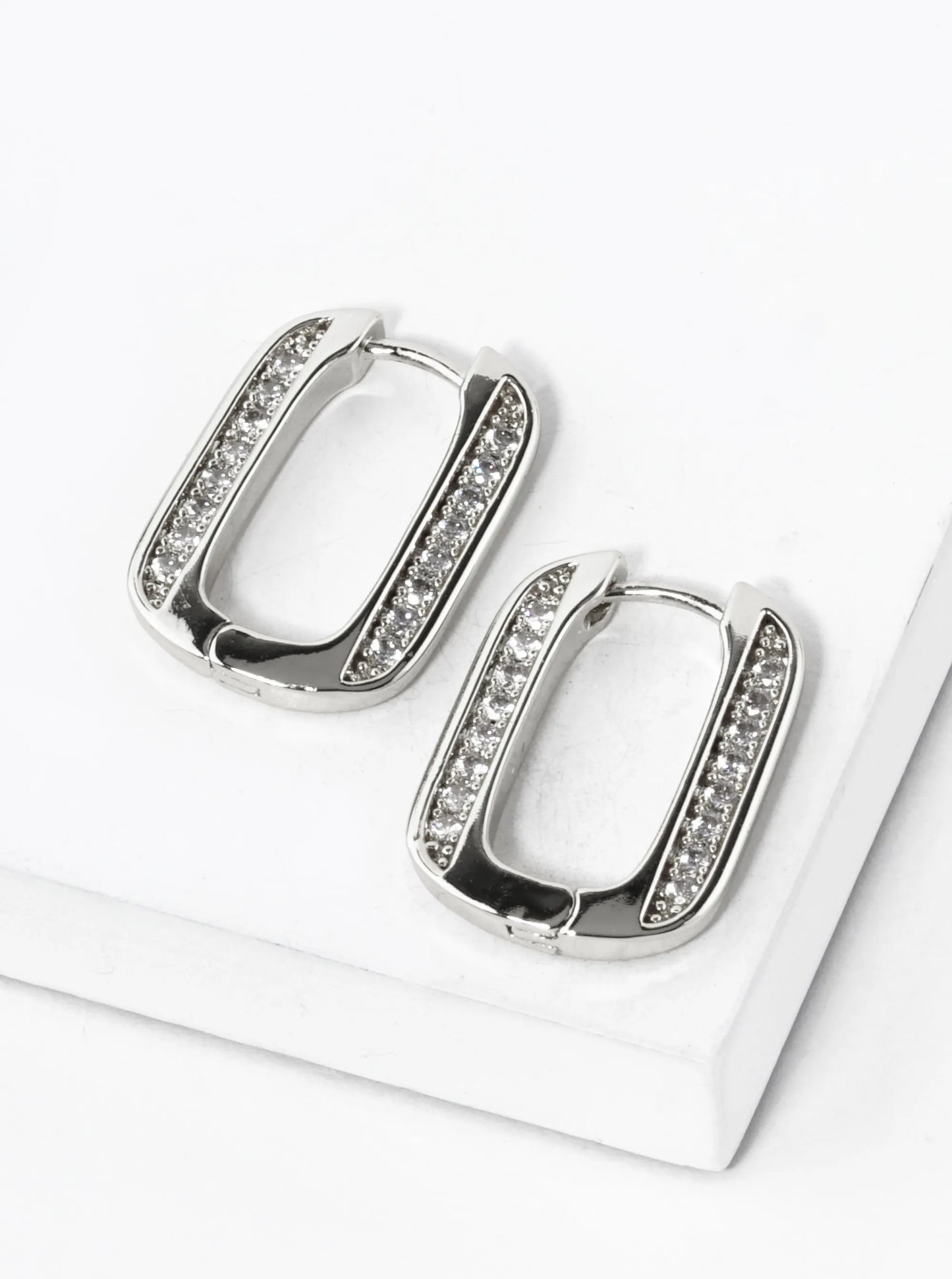 14K Gold Dipped CZ Pave 20mm Huggie Hoop Earrings