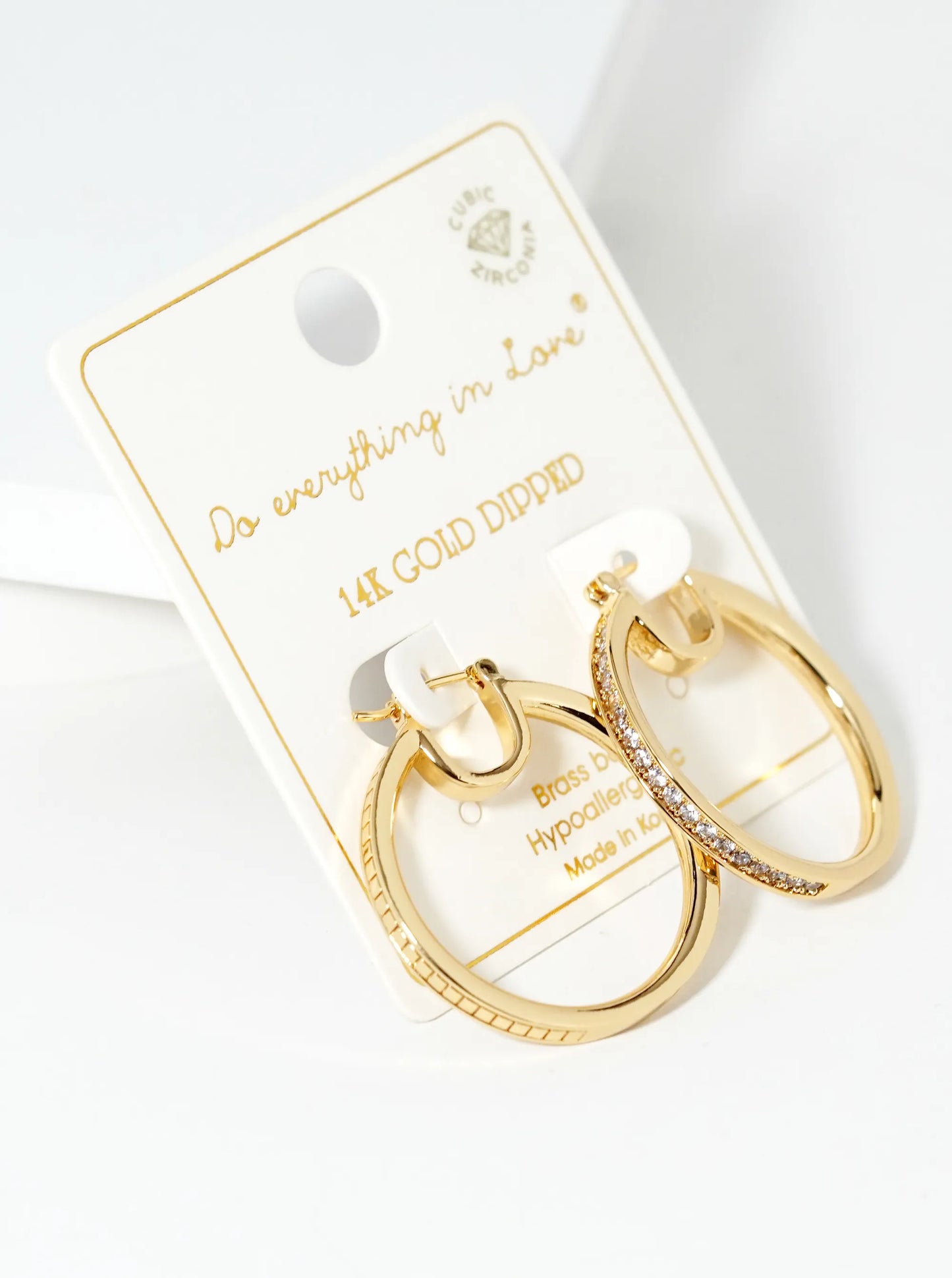 14K Gold Dipped CZ Pave 30mm Pincatch Hoop Earrings