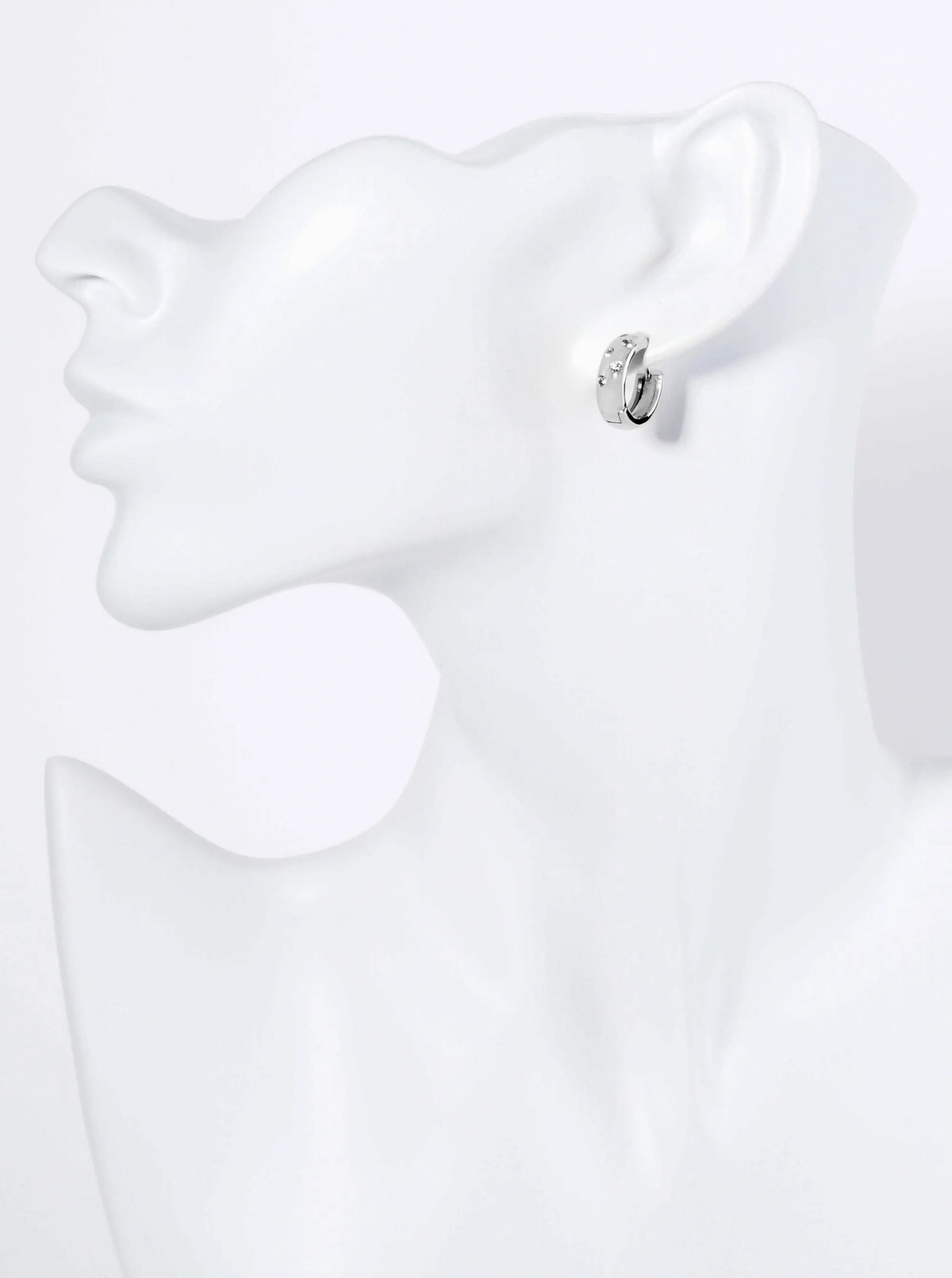 14K Gold Dipped CZ Stones Embedded 12mm Huggie Hoop Earrings