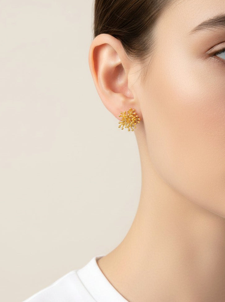 14K-Gold Dipped Celestial Starburst Stud Earrings