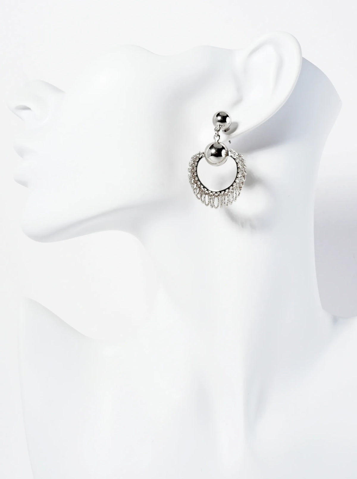 14K-Gold-Dipped Circle Drop Earrings With Stylish O-Ring Cluster