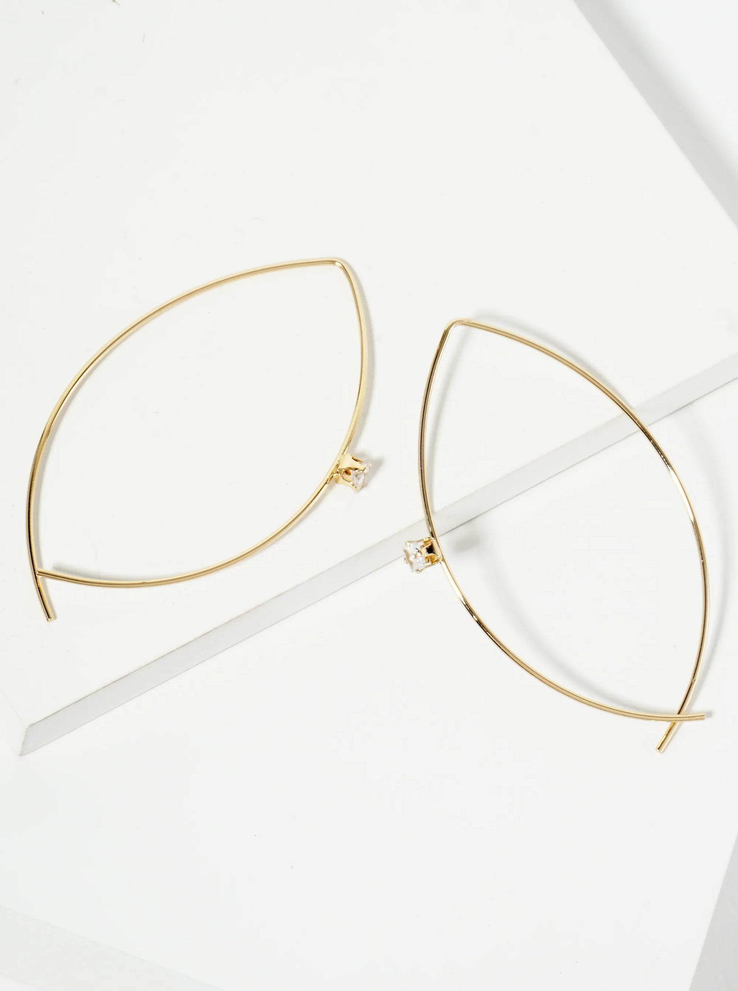 14K-Gold-Dipped Crystal Accent Wire Hook Earrings