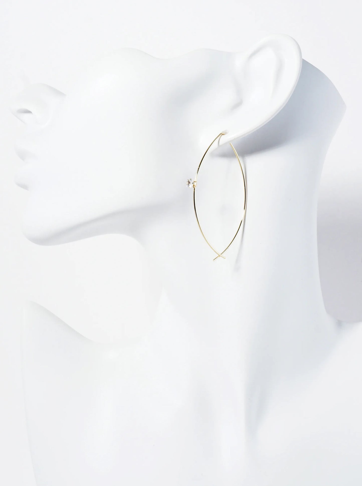14K-Gold-Dipped Crystal Accent Wire Hook Earrings
