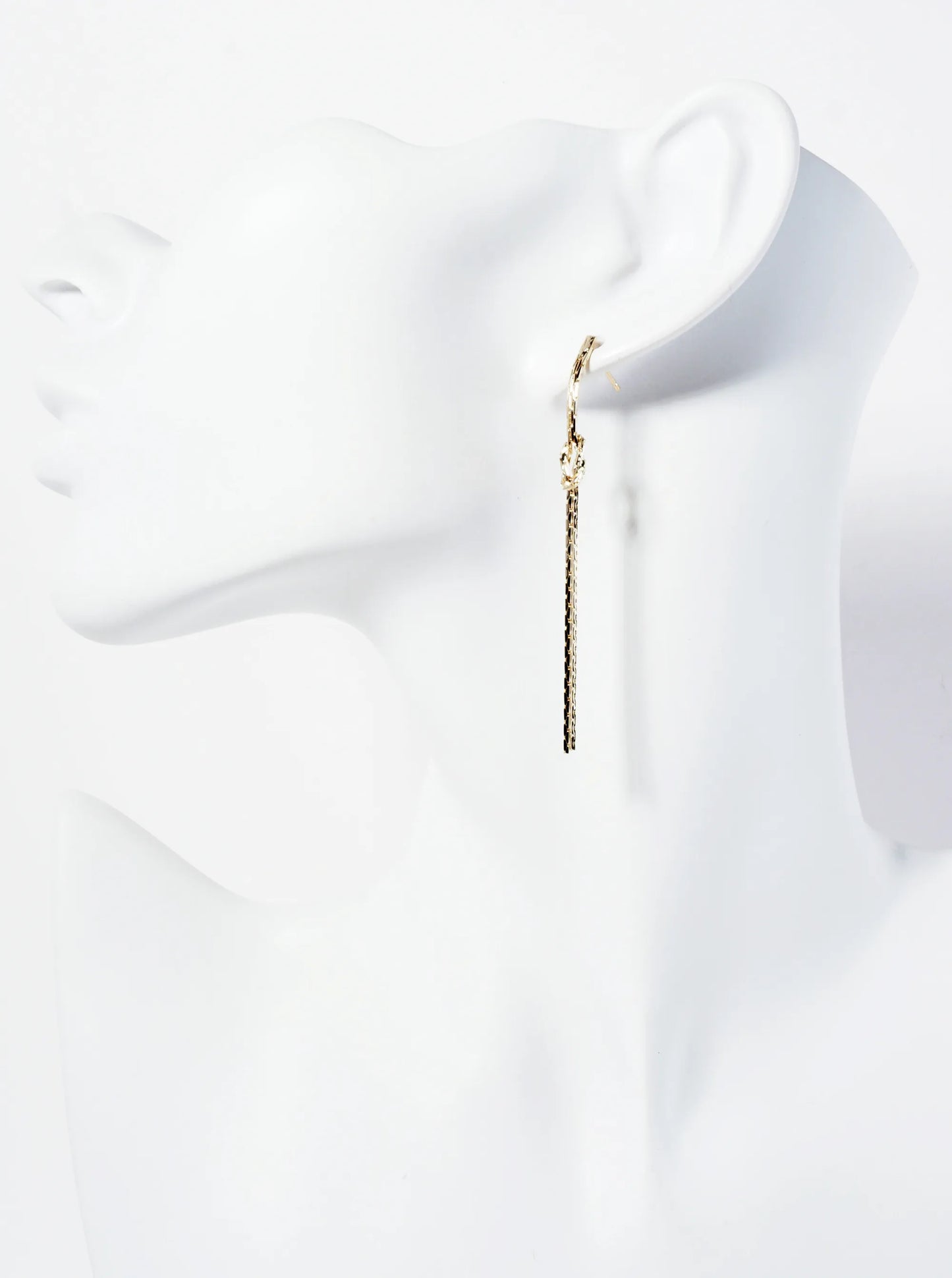 14K-Gold-Dipped Knotted Delicate Chain Drop Earrings