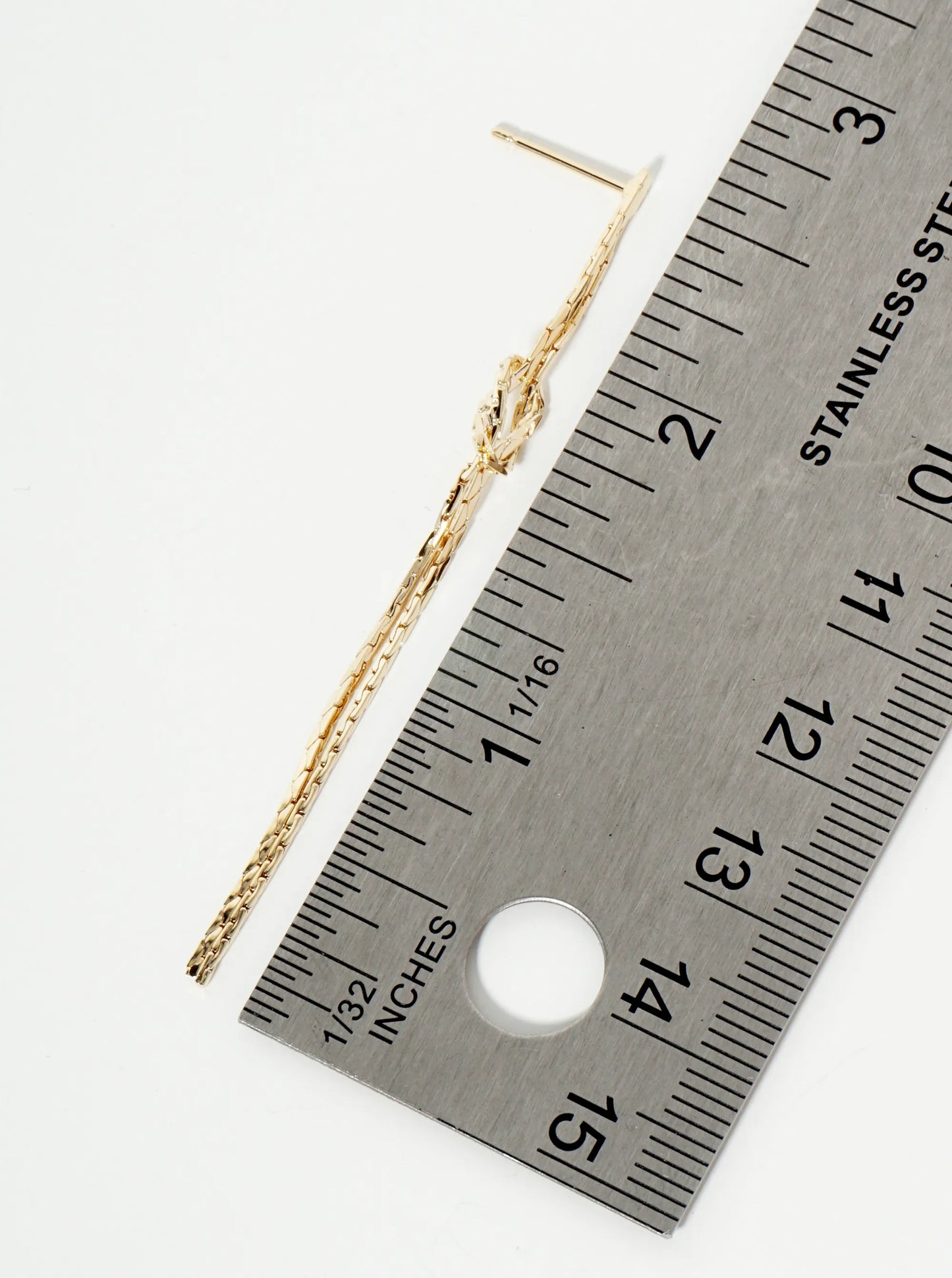 14K-Gold-Dipped Knotted Delicate Chain Drop Earrings