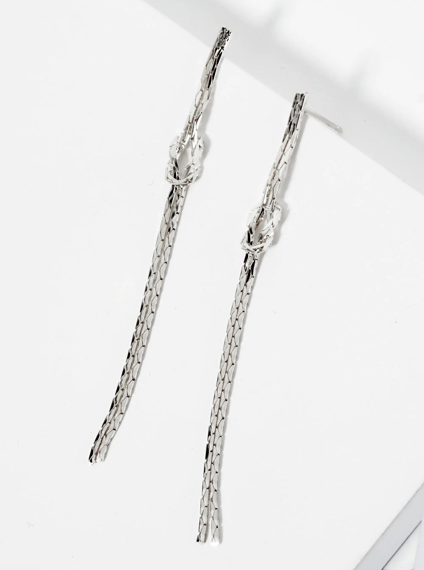 14K-Gold-Dipped Knotted Delicate Chain Drop Earrings