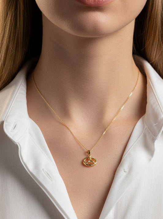 14K-Gold-Dipped Openwork Pretzel Necklace