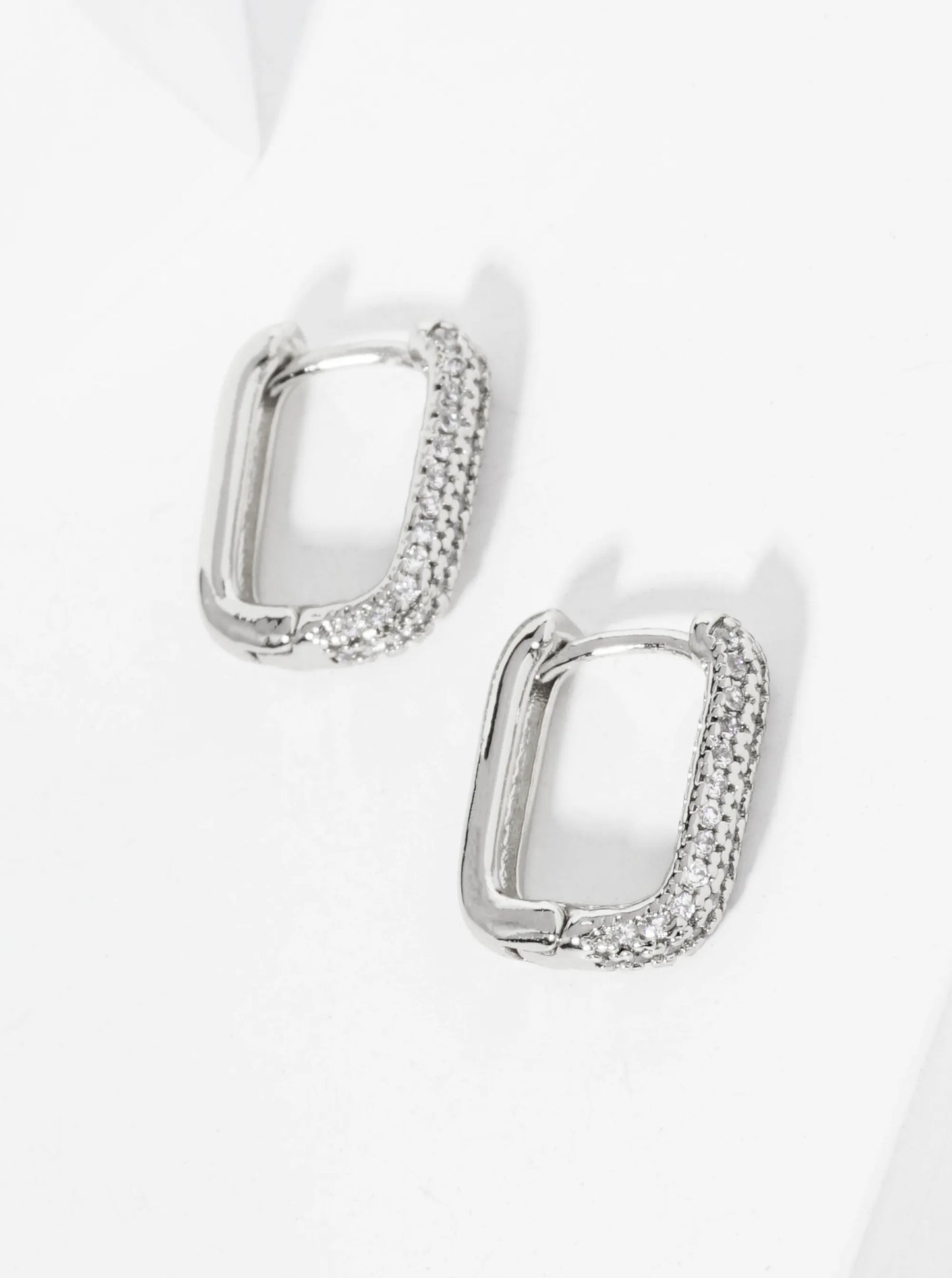 14K Gold Dipped Pave Set Cubic Zirconia 13mm Huggie Earrings