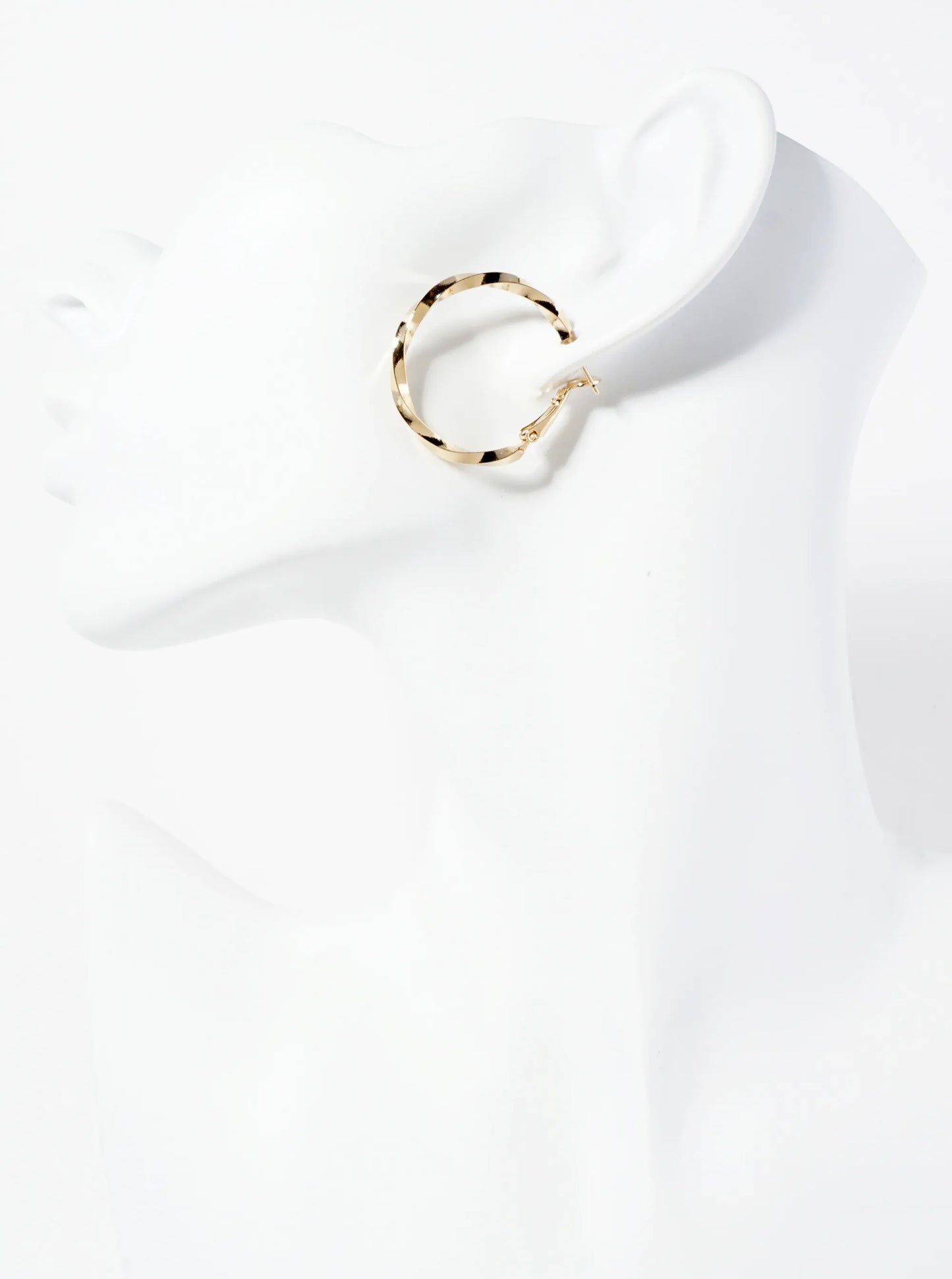 14K-Gold-Dipped Polished 30mm Twist Latch-Back Hoop Earrings