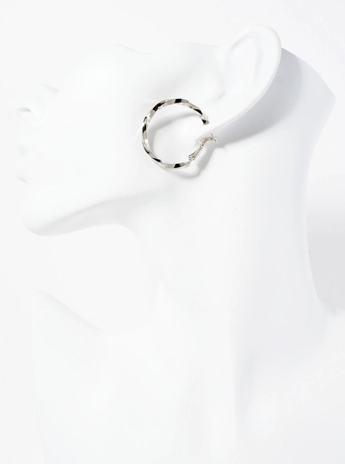 14K-Gold-Dipped Polished 30mm Twist Latch-Back Hoop Earrings