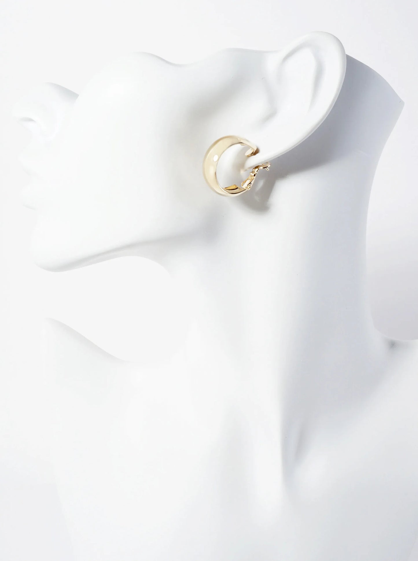14K-Gold-Dipped Polished Brass 20mm Latch-Back Hoop Earrings With 9mm Thickness