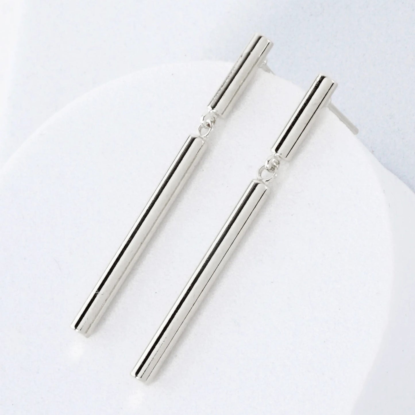 14K-Gold-Dipped Polished Brass Linked Bar Drop Earrings