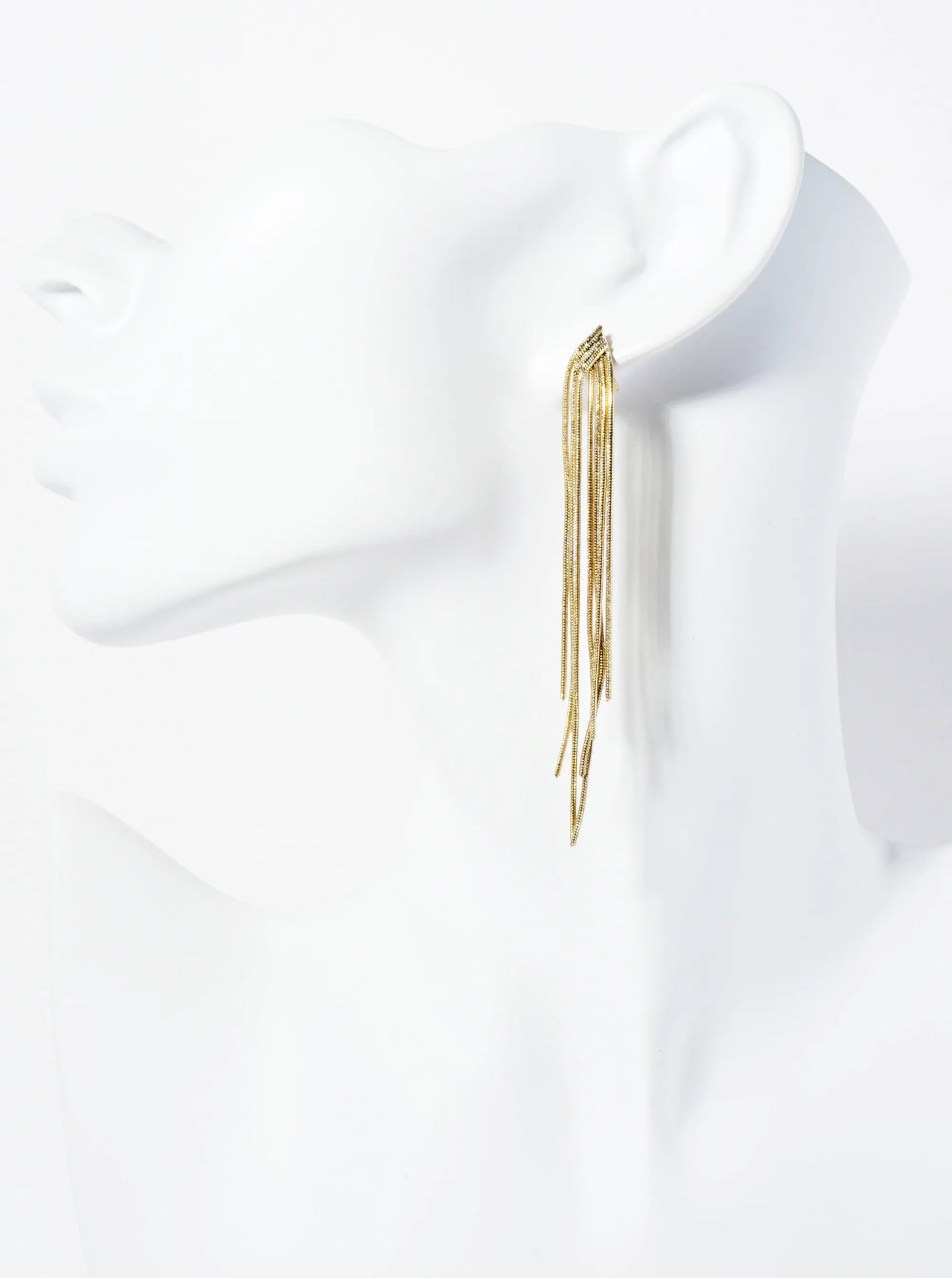14K-Gold-Dipped Snake Chain Multi-Row Statement Earrings