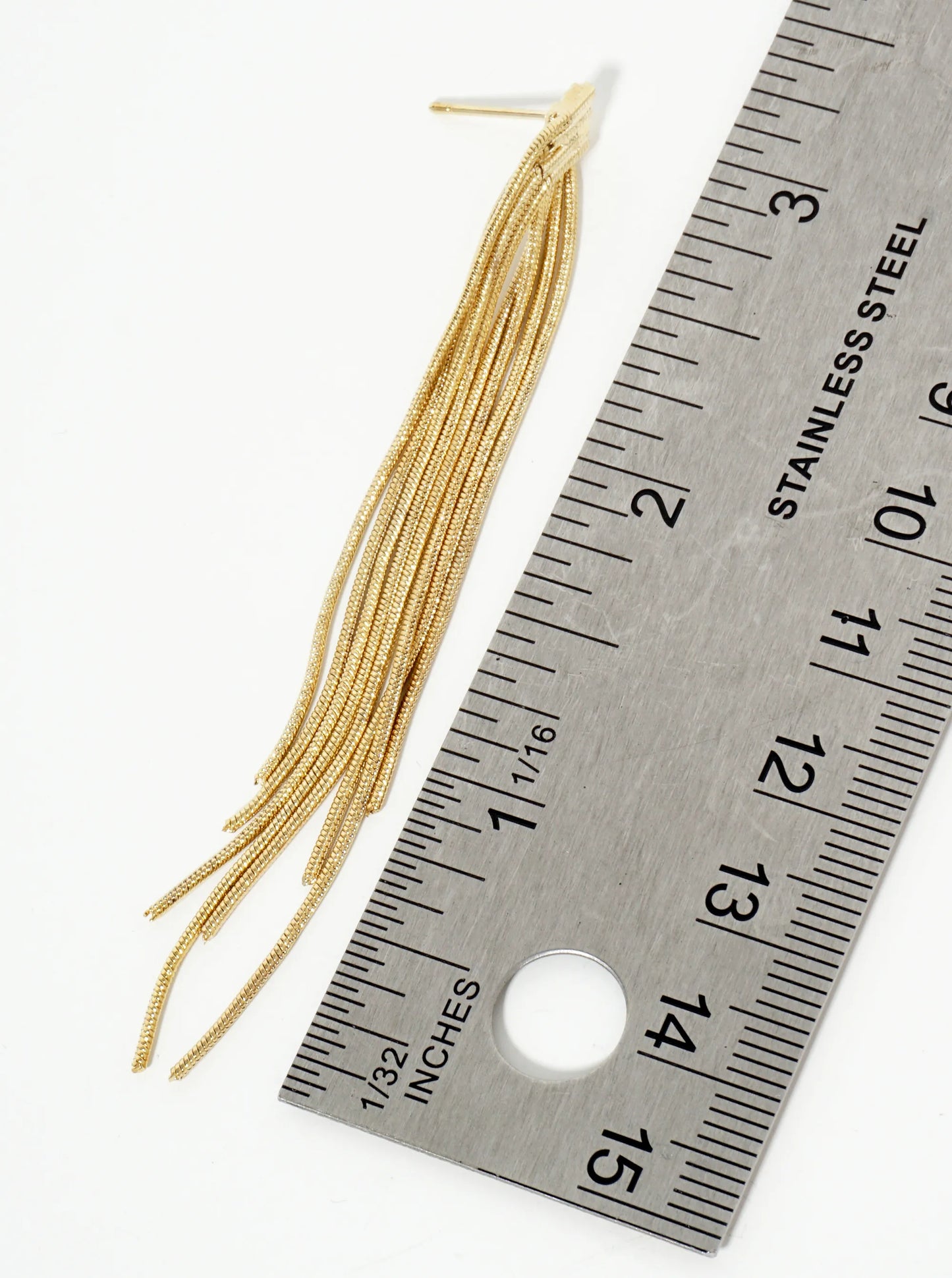 14K-Gold-Dipped Snake Chain Multi-Row Statement Earrings