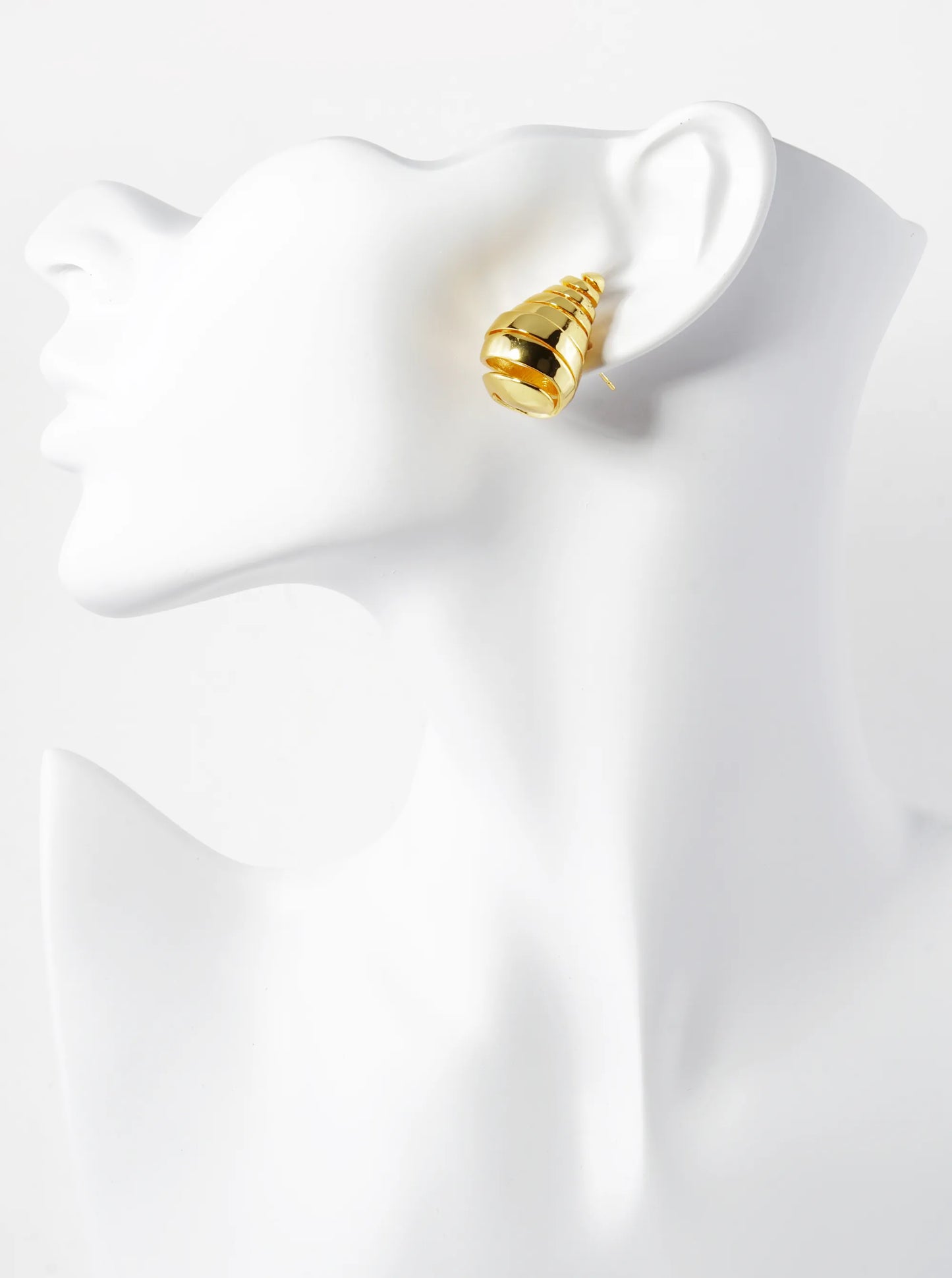 14K Gold Dipped Spiral Teardrop Post Stud Earrings