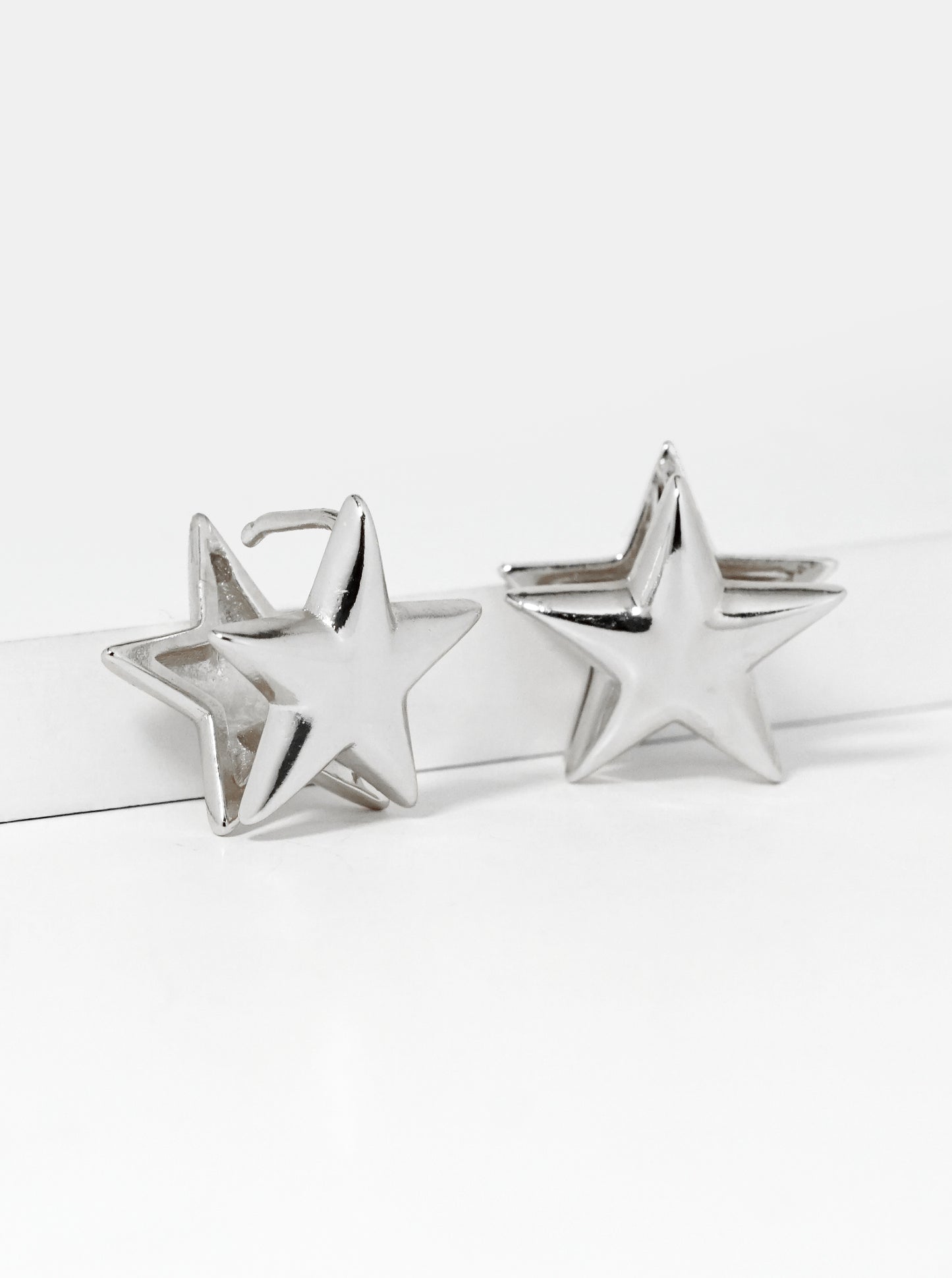 14K Gold Dipped Star Huggie Hoop Earrings