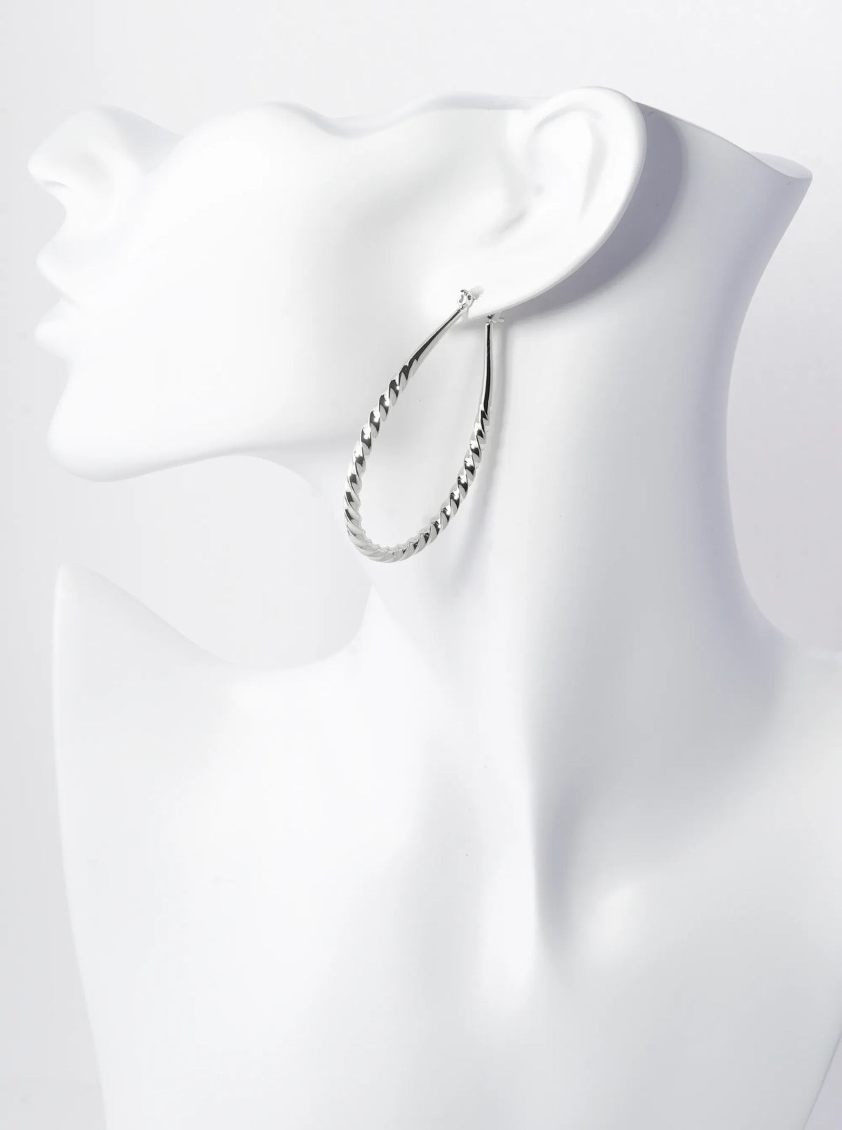 14K Gold Dipped Teardrop Shape 55mm Twist Hoop Earrings