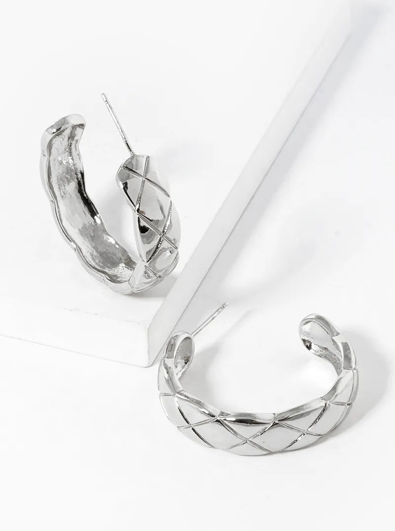 14K Gold Dipped Textured 30mm Open Hoop Earrings