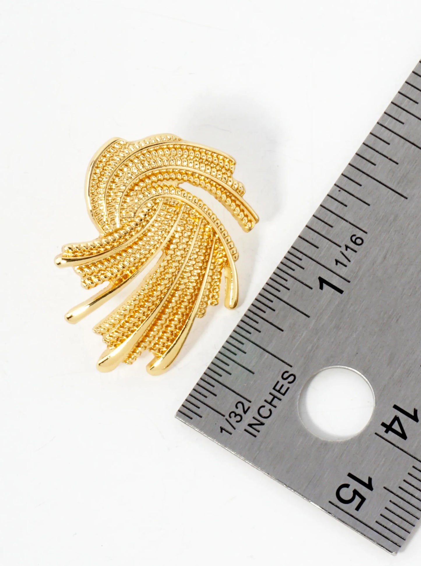 14K-Gold-Dipped Textured Brass Abstract Post Earrings