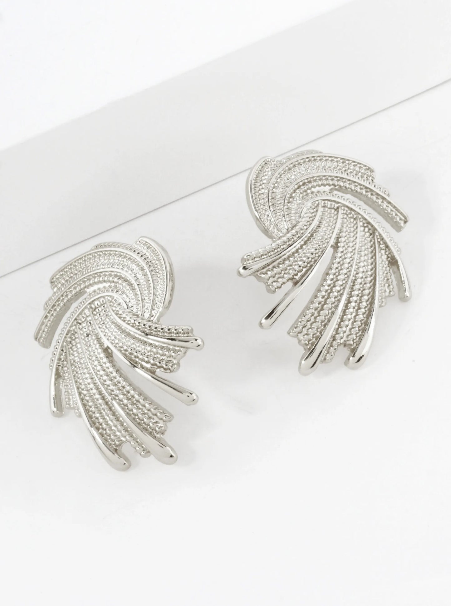 14K-Gold-Dipped Textured Brass Abstract Post Earrings