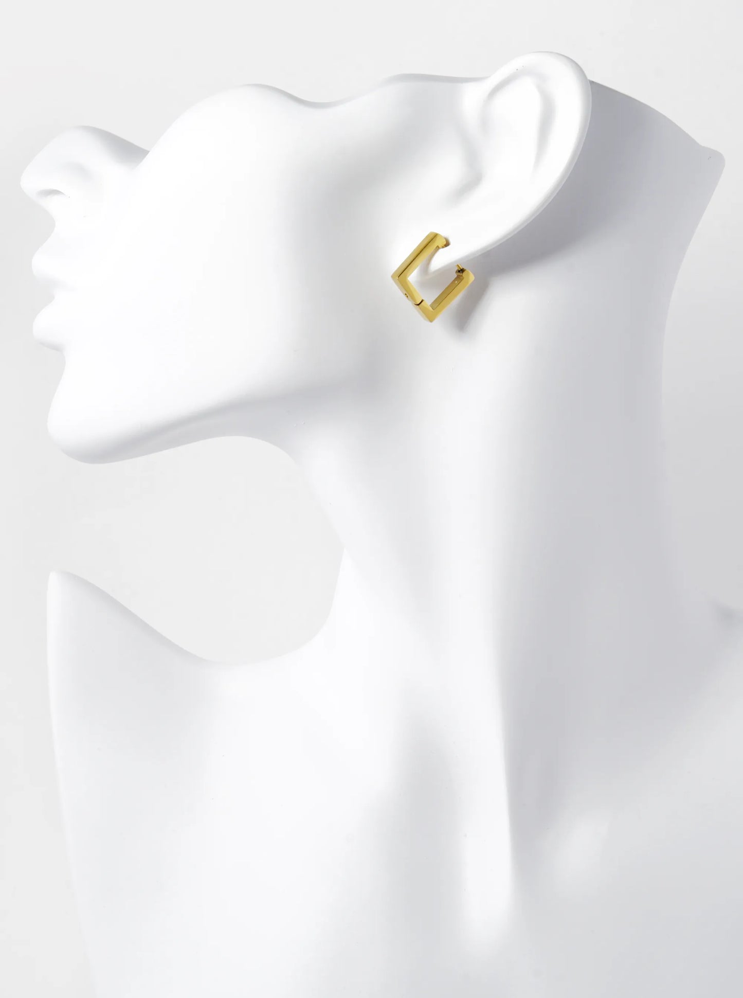 14mm Square Shape Stainless Steel Huggie Hoop Earrings