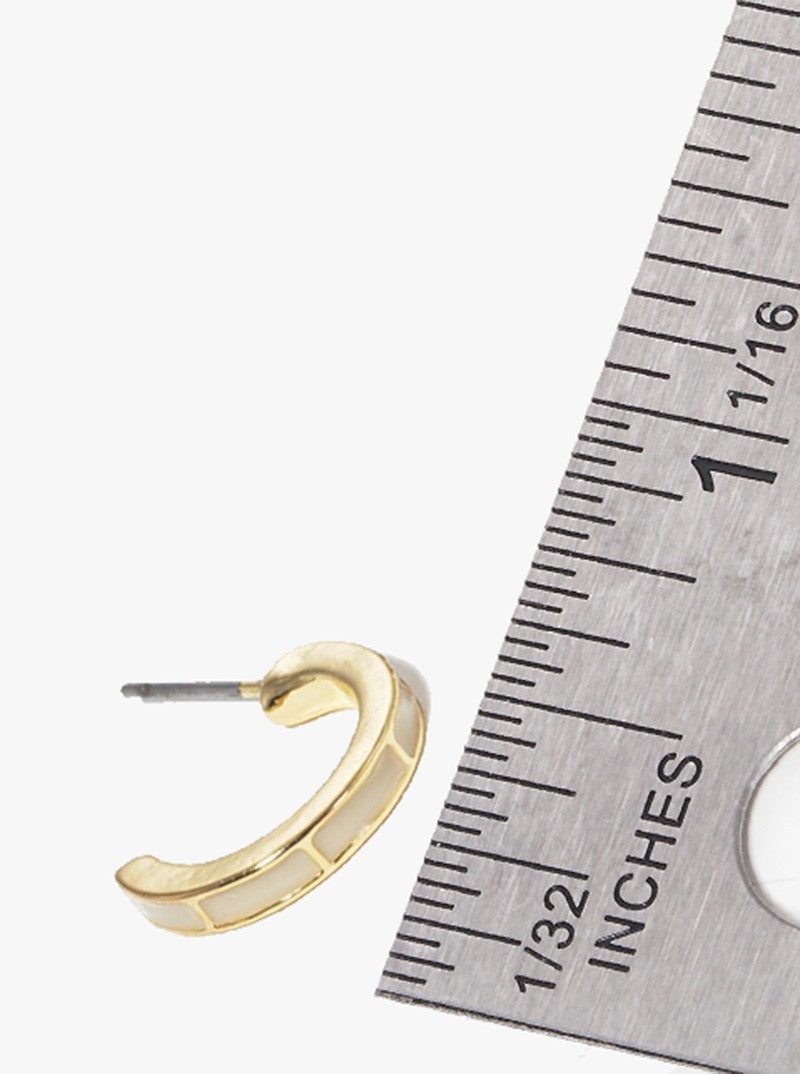 15mm Enamel Filled Dainty Hoop Earrings