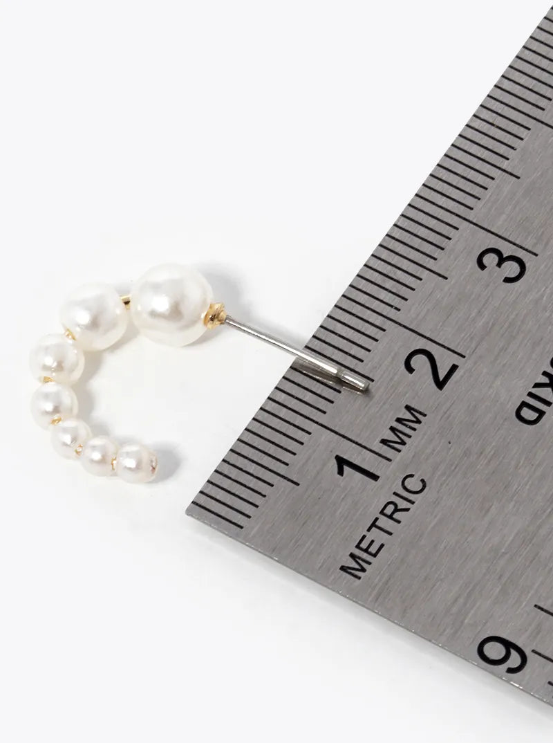 15mm Graduated Pearl Hoop Earrings