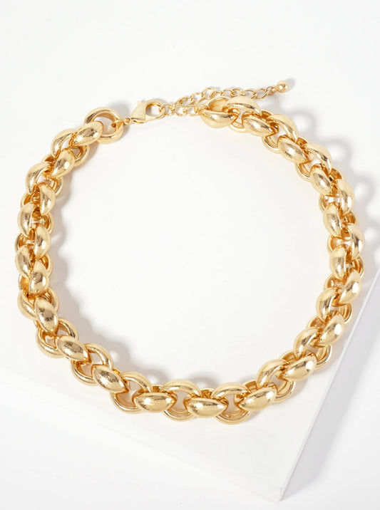 15mm Hollow Circle Chain Statement Necklace